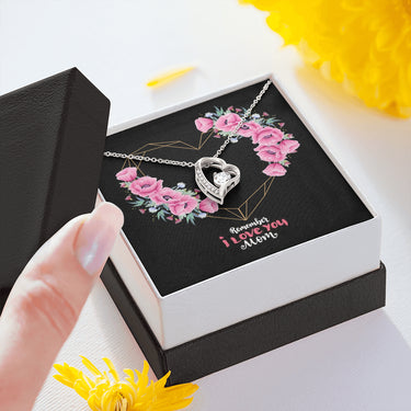 Remember I Love You Mom Forever Heart Necklace 18K Gold Gift For Women - Jewelry Necklaces For Mom From Daughter, Son Pendant Chain Mother's Day Present Idea - Free luxury box with Message Card P10-29